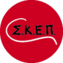 Λογότυπο του ΣΚΕΠ. Κόκκινος κύκλος και εντός του με μαύρο χρώμα τα αρχικά Σ.Κ.Ε.Π.